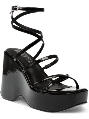 Merina Womens Slip On Heeled Wedge Sandals