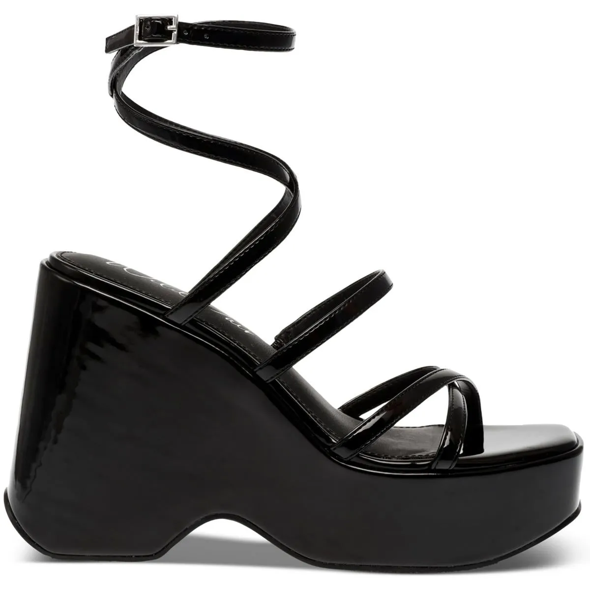 Merina Womens Slip On Heeled Wedge Sandals