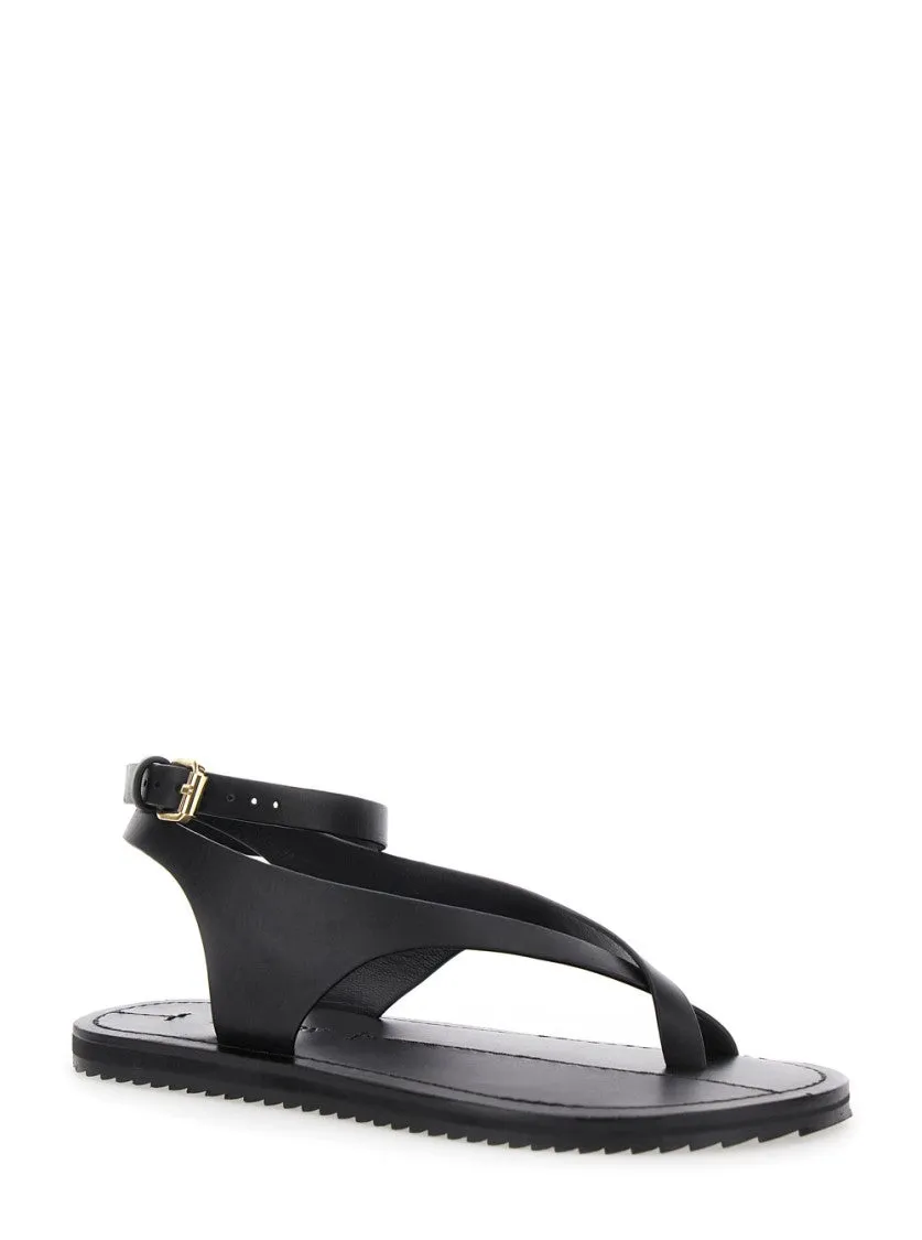 Millar' Black Sandals With Criss-Crossed Straps
