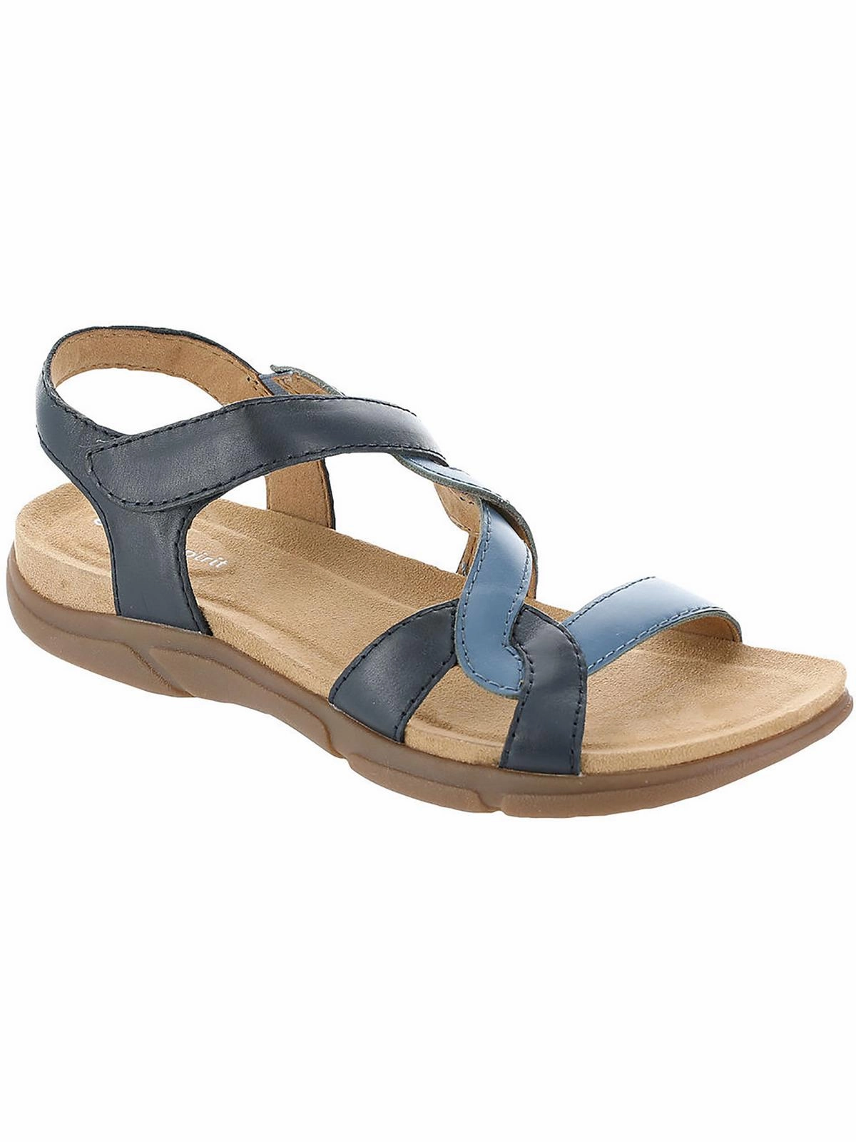 Minny Womens Criss-Cross Front Leather Slingback Sandals