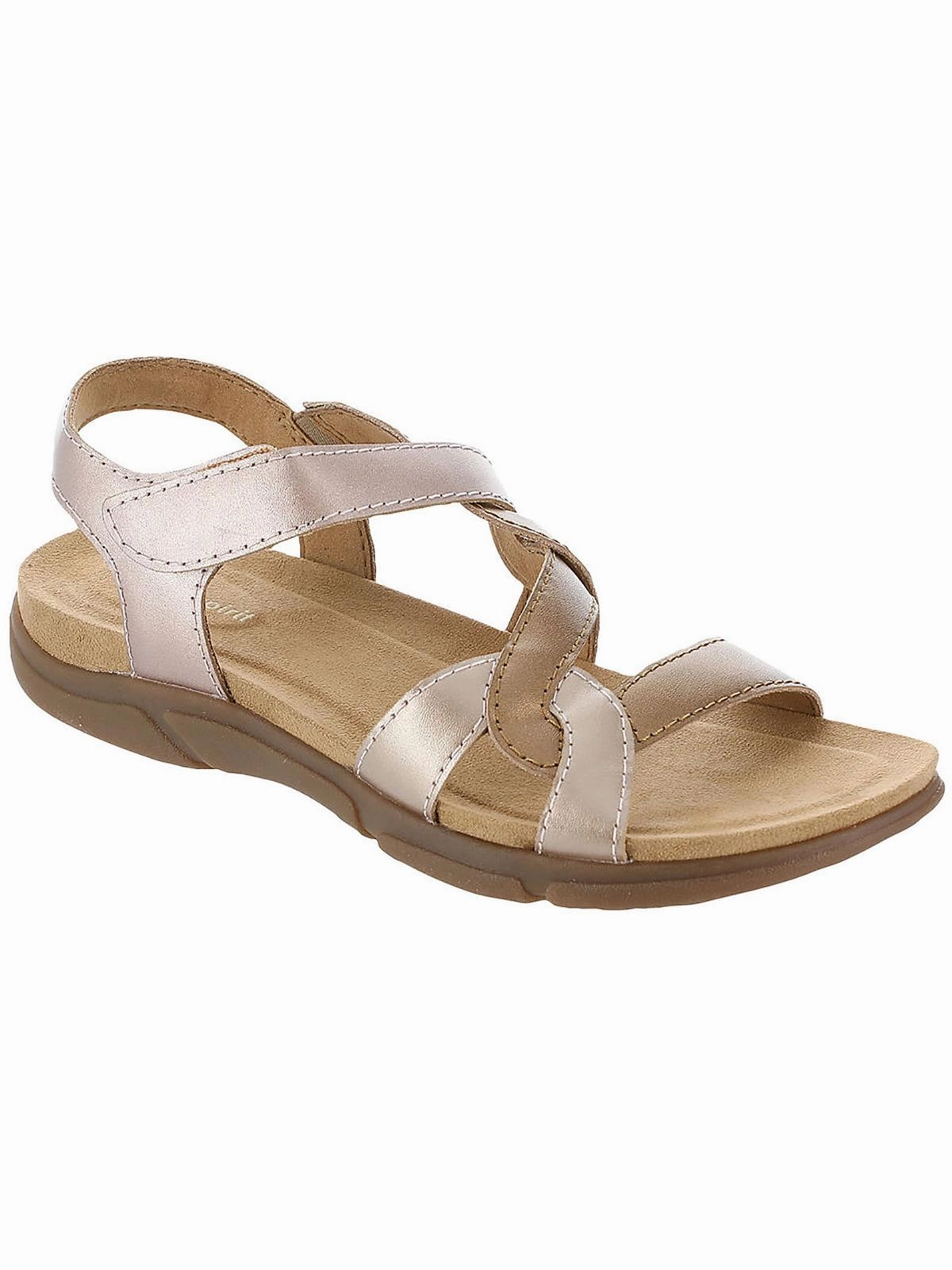 Minny Womens Criss-Cross Front Leather Slingback Sandals
