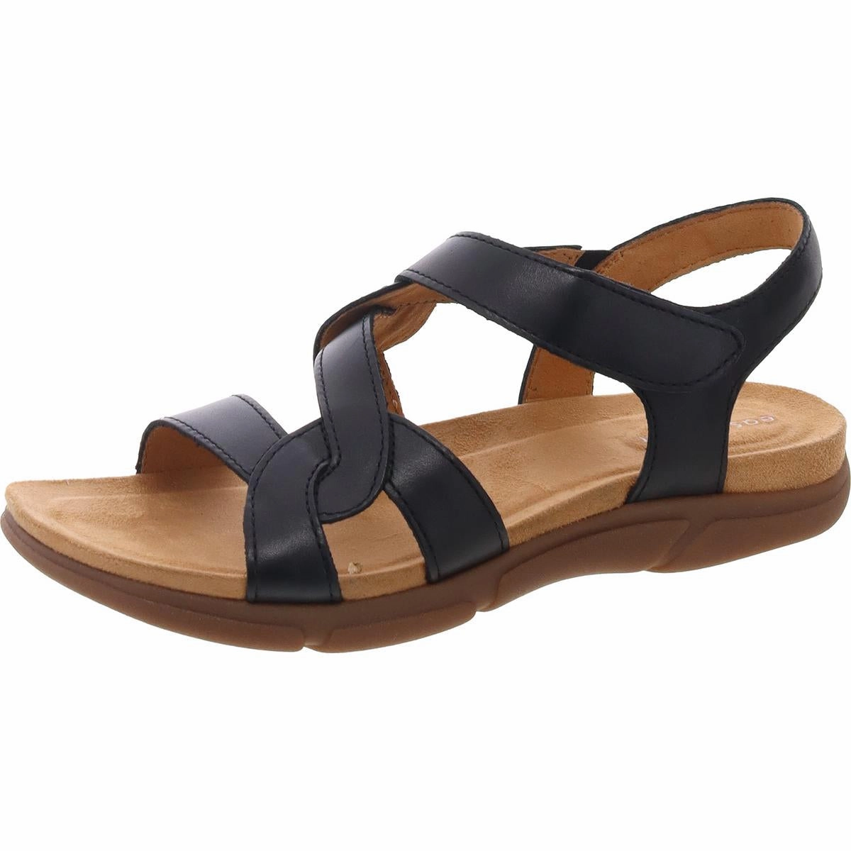 Minny Womens Criss-Cross Front Leather Slingback Sandals