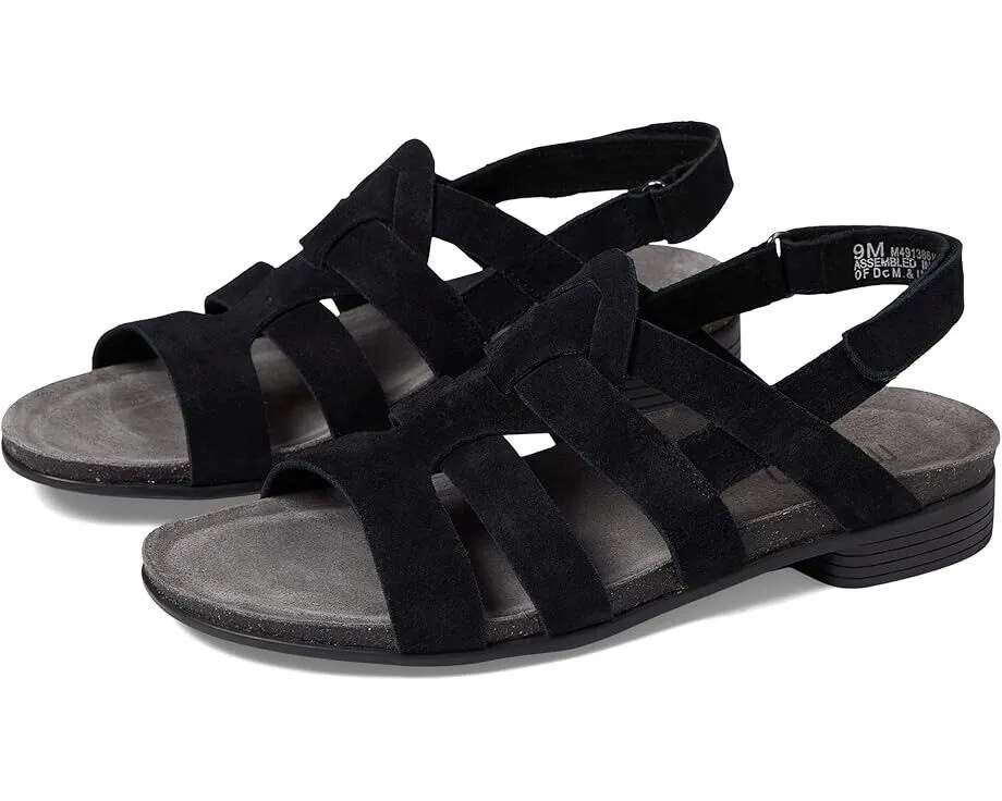 Munro Corine Sandals Women's US 7 Black Leather Round Toe Slingback KHD1095