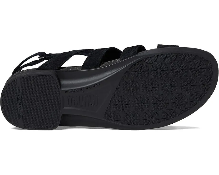 Munro Corine Sandals Women's US 7 Black Leather Round Toe Slingback KHD1095