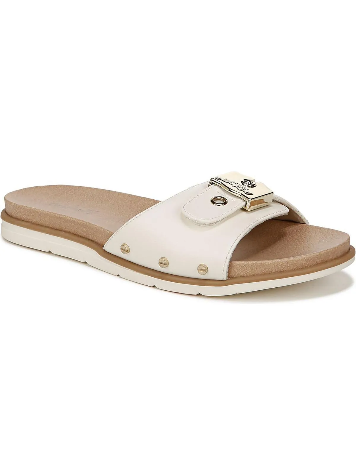 Nice Iconic Womens Faux Leather Slip On Slide Sandals