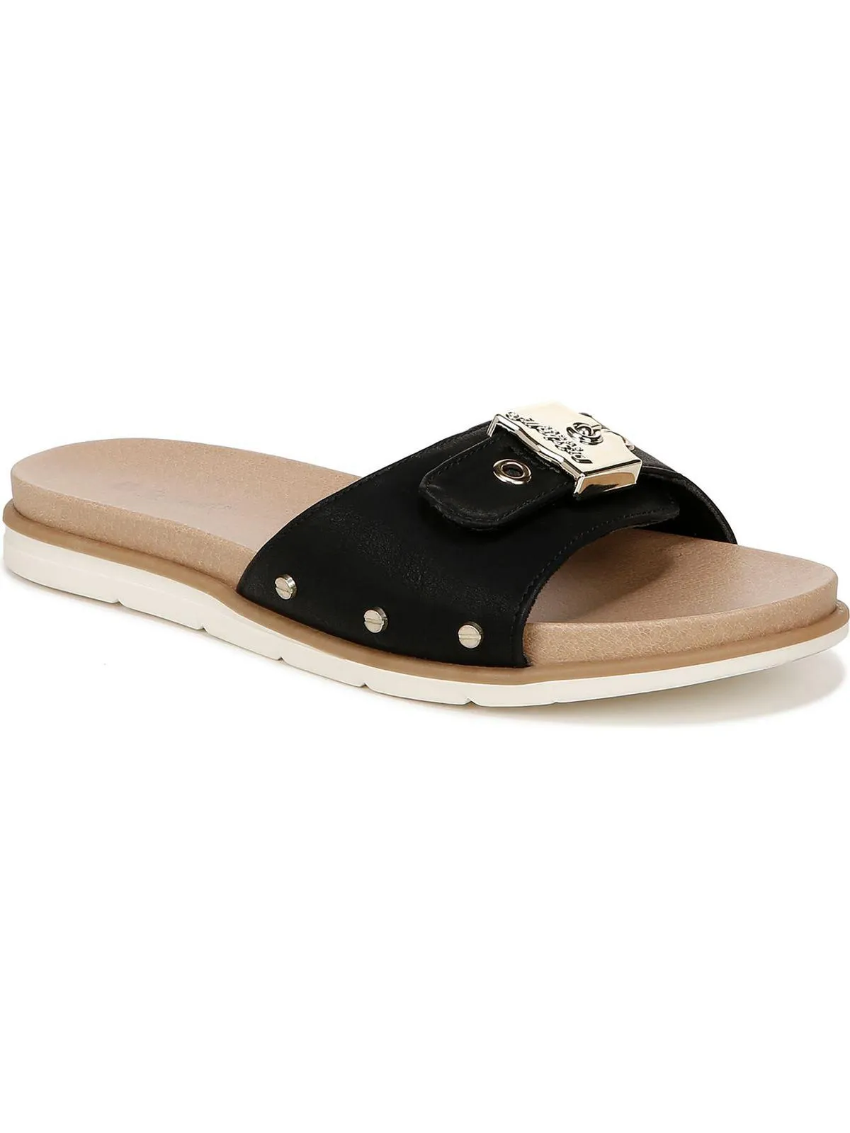 Nice Iconic Womens Faux Leather Slip On Slide Sandals