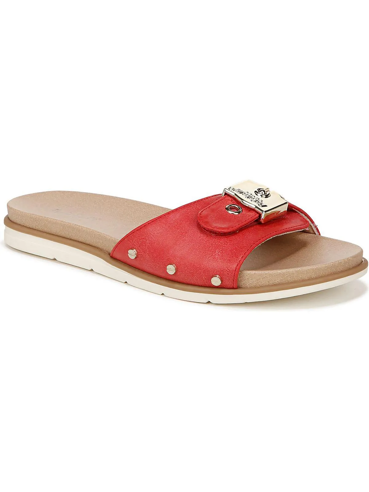 Nice Iconic Womens Faux Leather Slip On Slide Sandals