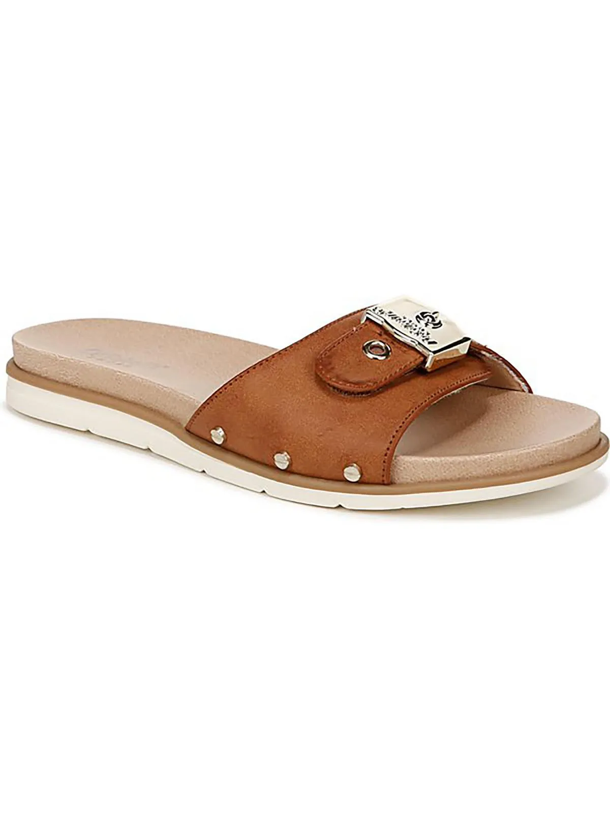 Nice Iconic Womens Faux Leather Slip On Slide Sandals