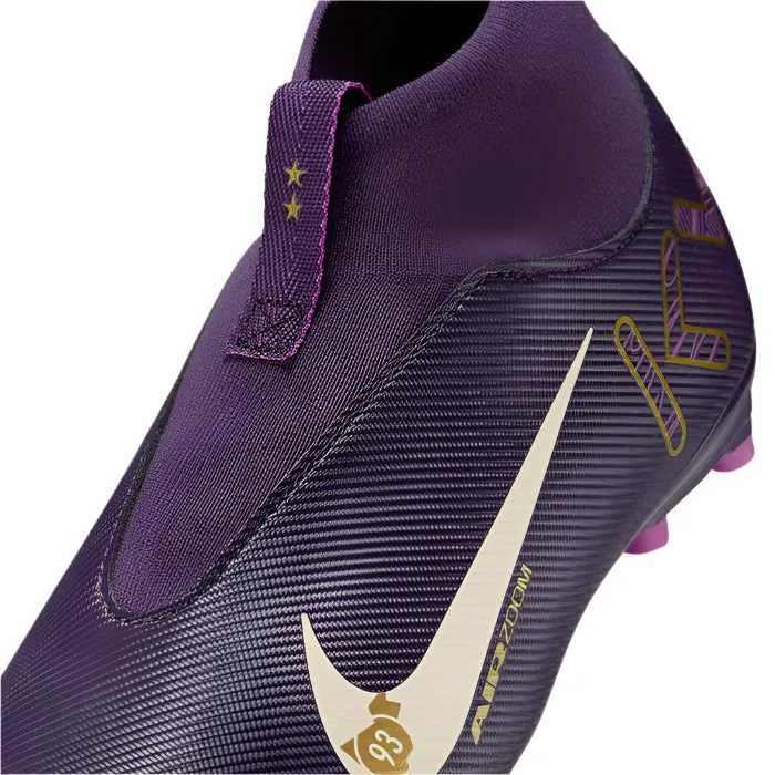 Nike Youth Jr. Zoom Superfly 10 Academy Kylian Mbappe KM FG/MG Soccer Cleats (Grand Purple/Pale Ivory)