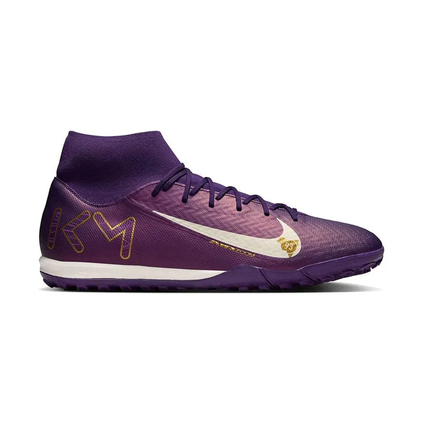 Nike Zoom Superfly 10 Academy KM Kylian Mbappe Turf TF Soccer Shoes (Grand Purple/Pale Ivory)