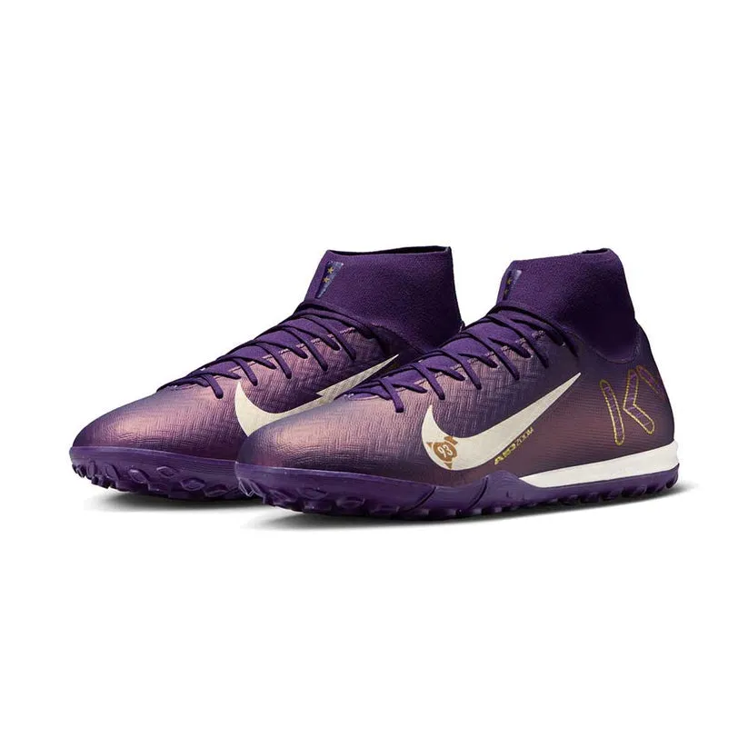 Nike Zoom Superfly 10 Academy KM Kylian Mbappe Turf TF Soccer Shoes (Grand Purple/Pale Ivory)