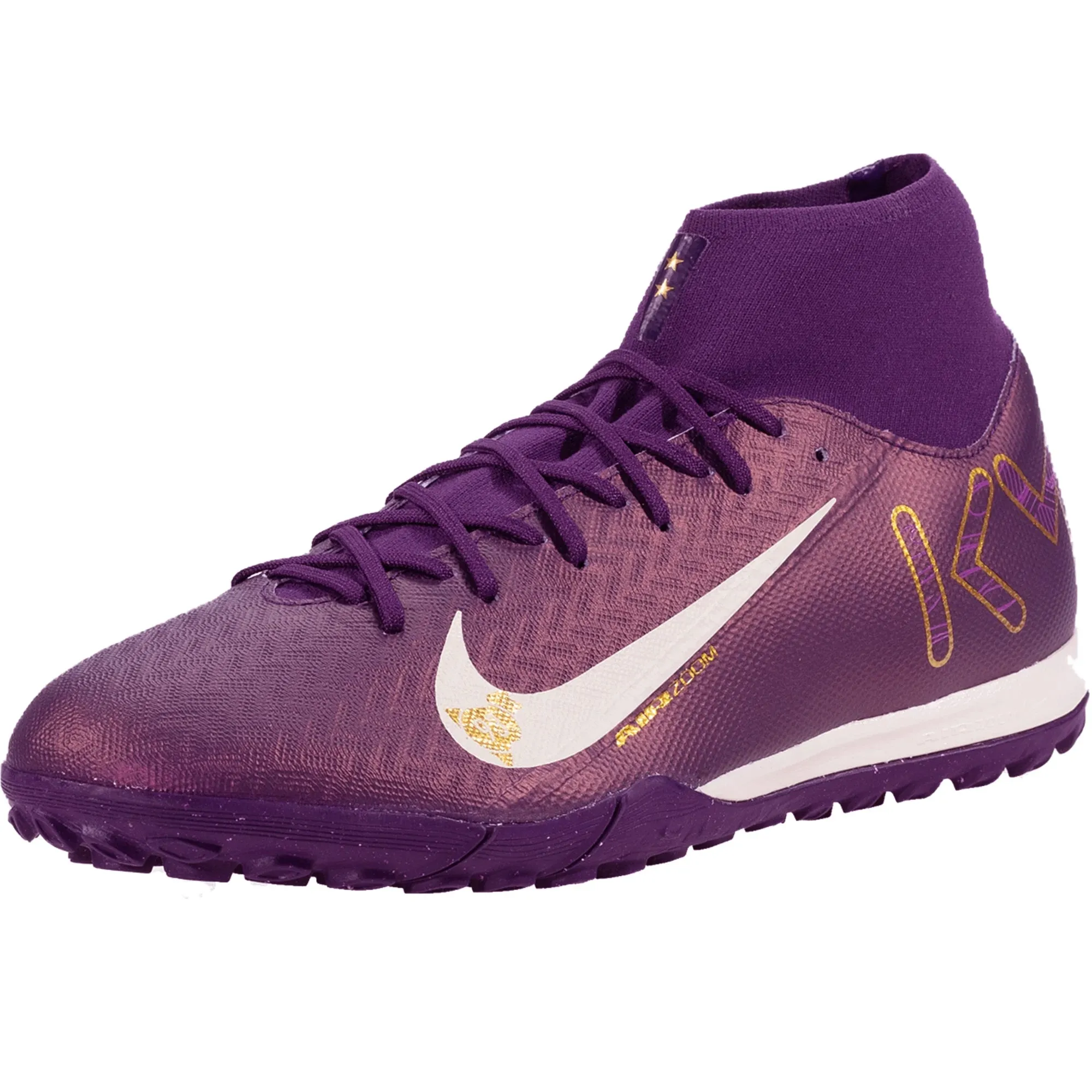 Nike Zoom Superfly 10 Academy KM Kylian Mbappe Turf TF Soccer Shoes (Grand Purple/Pale Ivory)