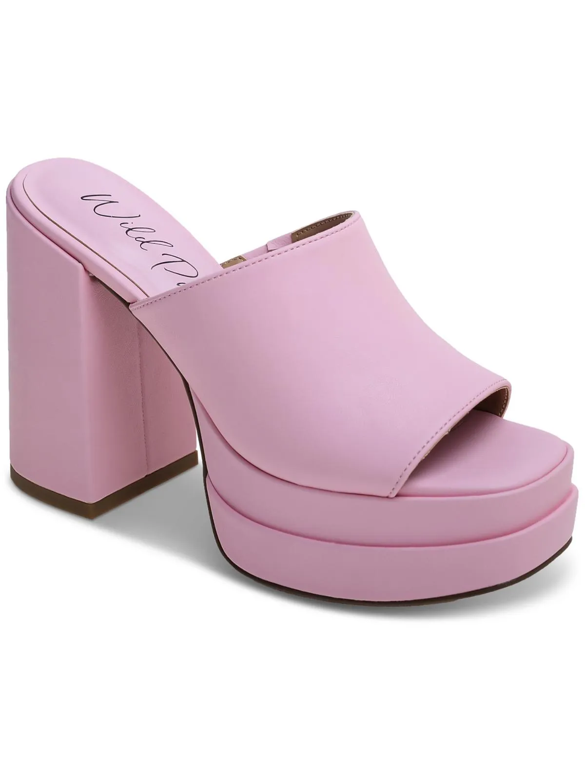 Ofeliap Womens Faux Leather Slip On Heels