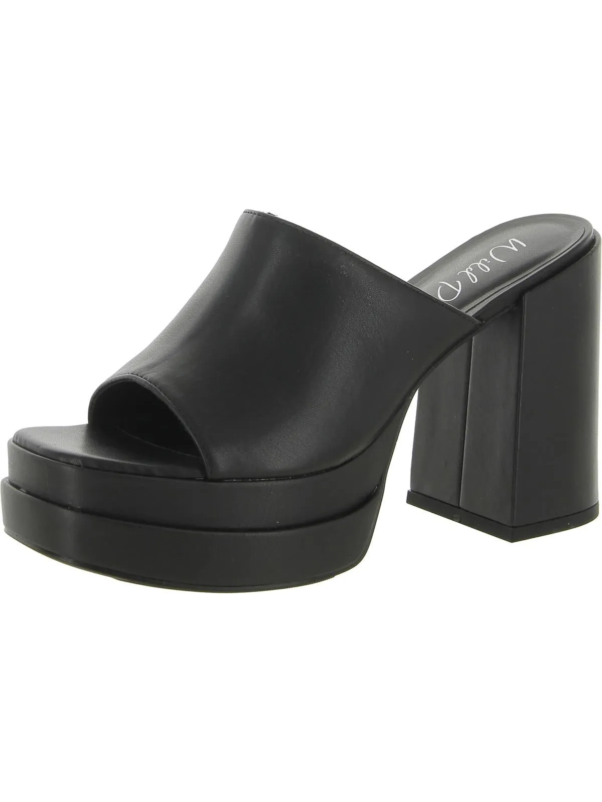 Ofeliap Womens Faux Leather Slip On Heels