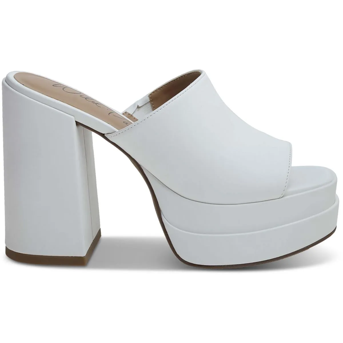 Ofeliap Womens Faux Leather Slip On Heels