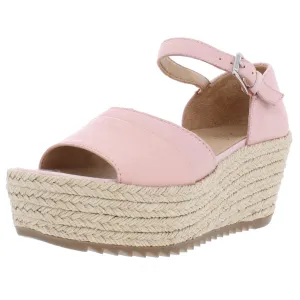Opal Womens Leather Open Toe Platforms