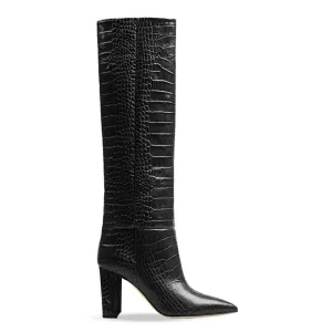 PATRICIA PRINT CROC BLACK