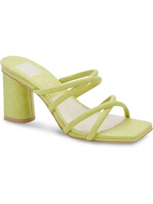 Patsi Womens Faux Leather Square Toe Block Heel