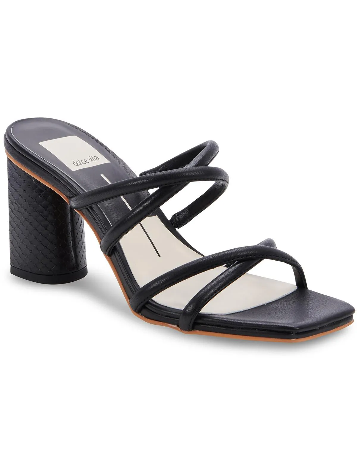 Patsi Womens Faux Leather Square Toe Block Heel