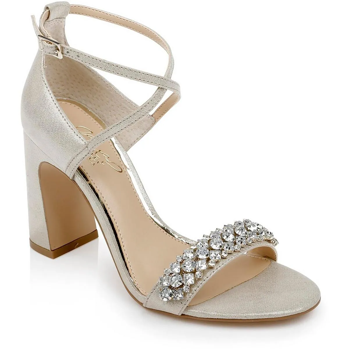 Penny Womens Satin Rhinestone Heels