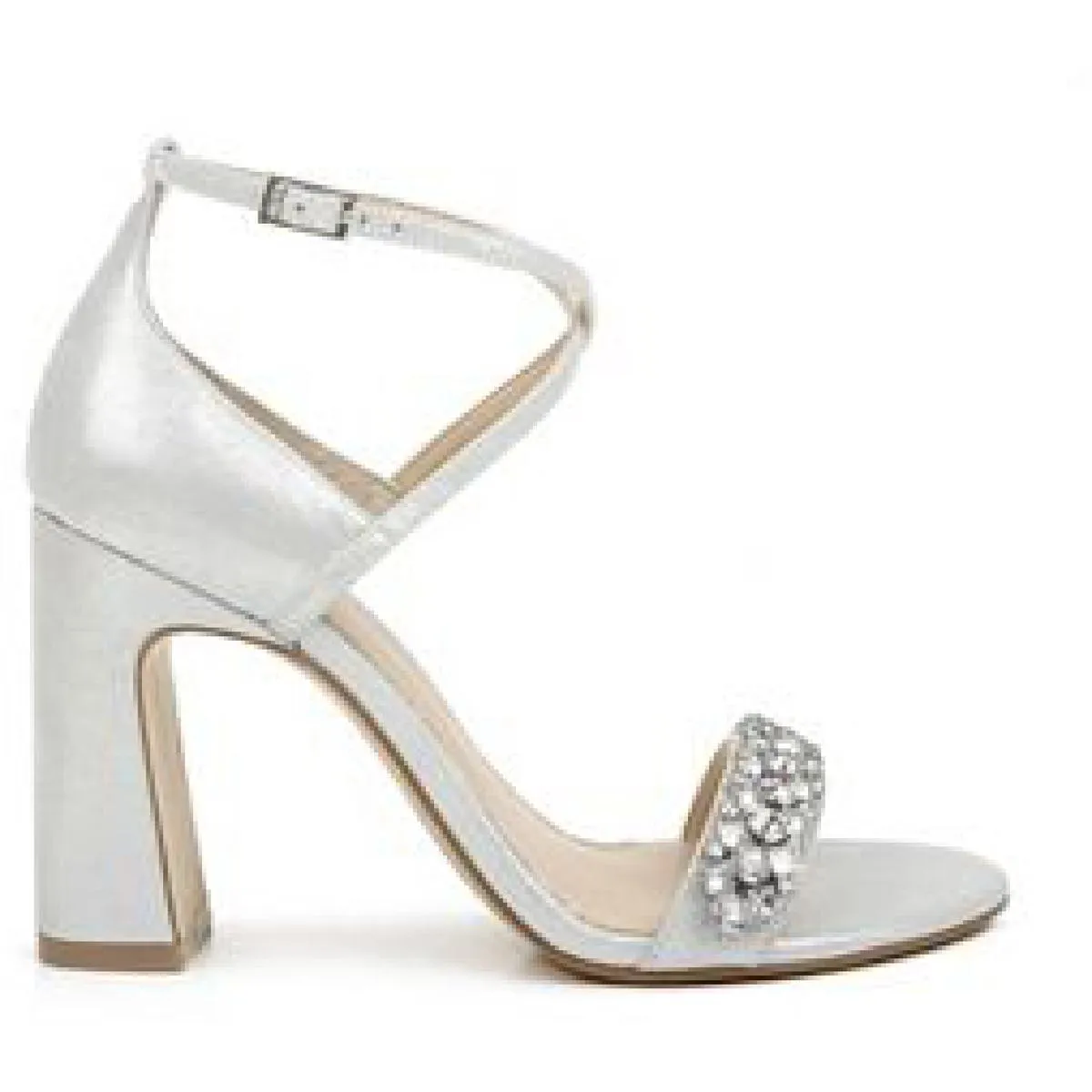 Penny Womens Satin Rhinestone Heels