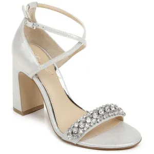Penny Womens Satin Rhinestone Heels