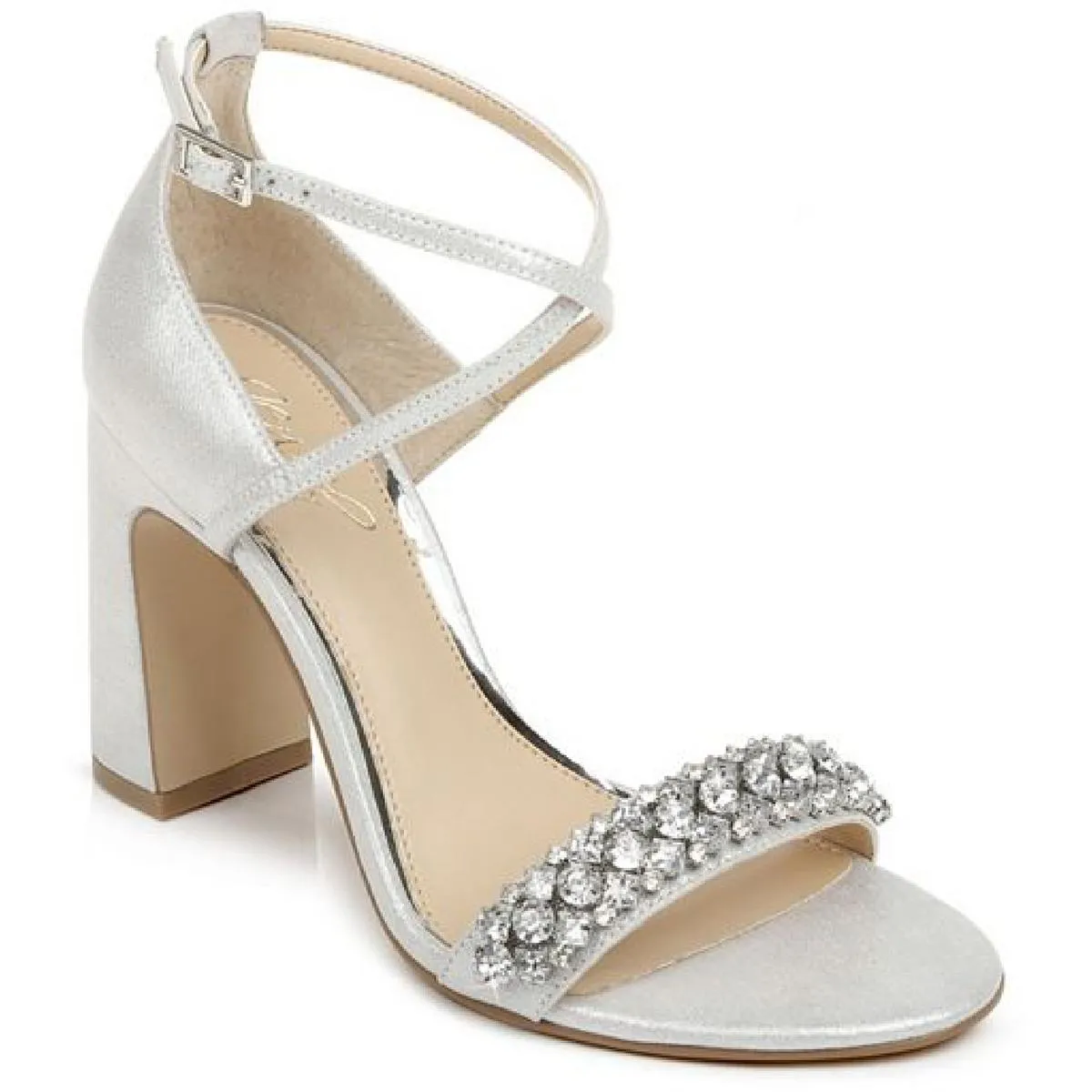 Penny Womens Satin Rhinestone Heels