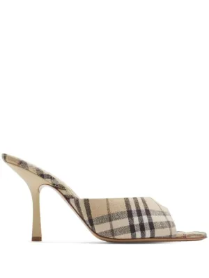 Plaid Pattern Stiletto Sandals