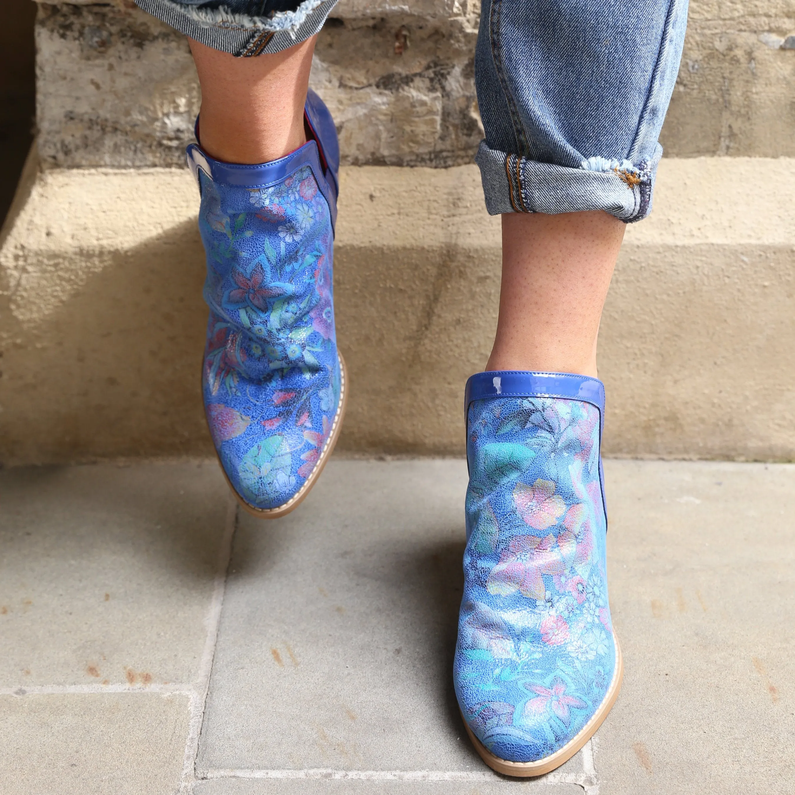 Plume - Blue Flower ankle boot- Last pair 41