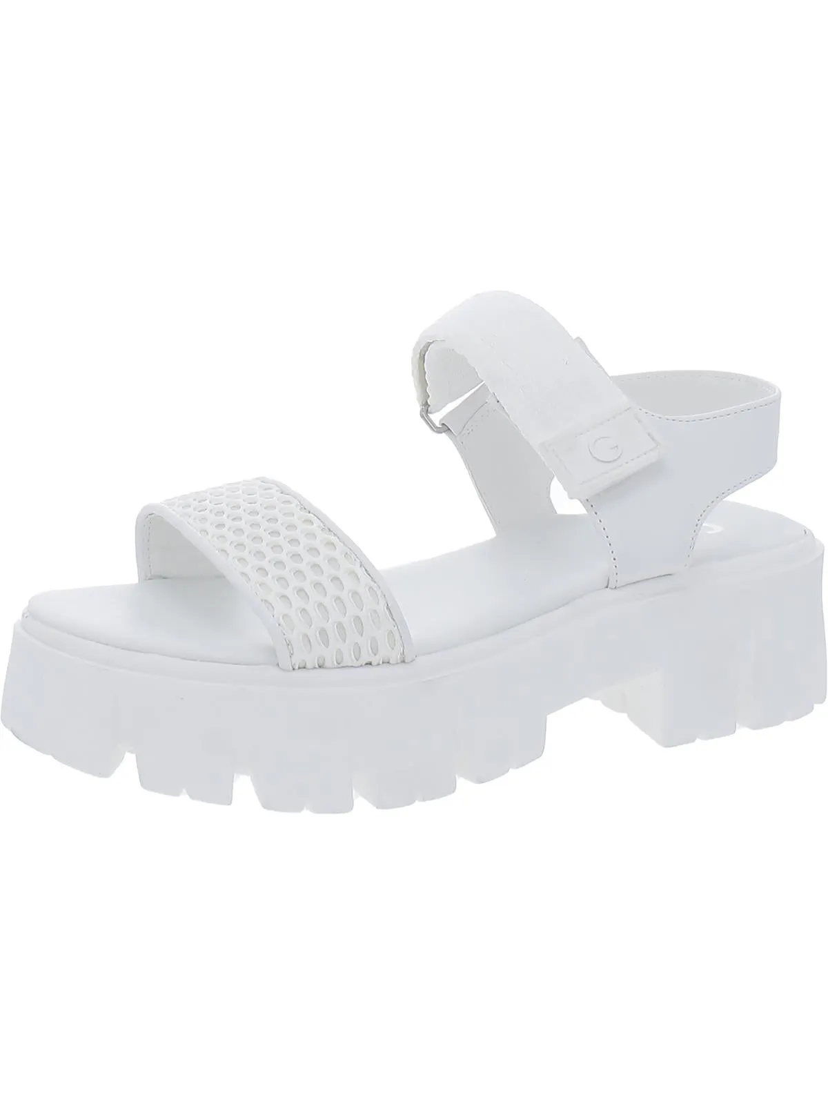 Premia Womens Ankle Strap Lugged Sole Slide Sandals