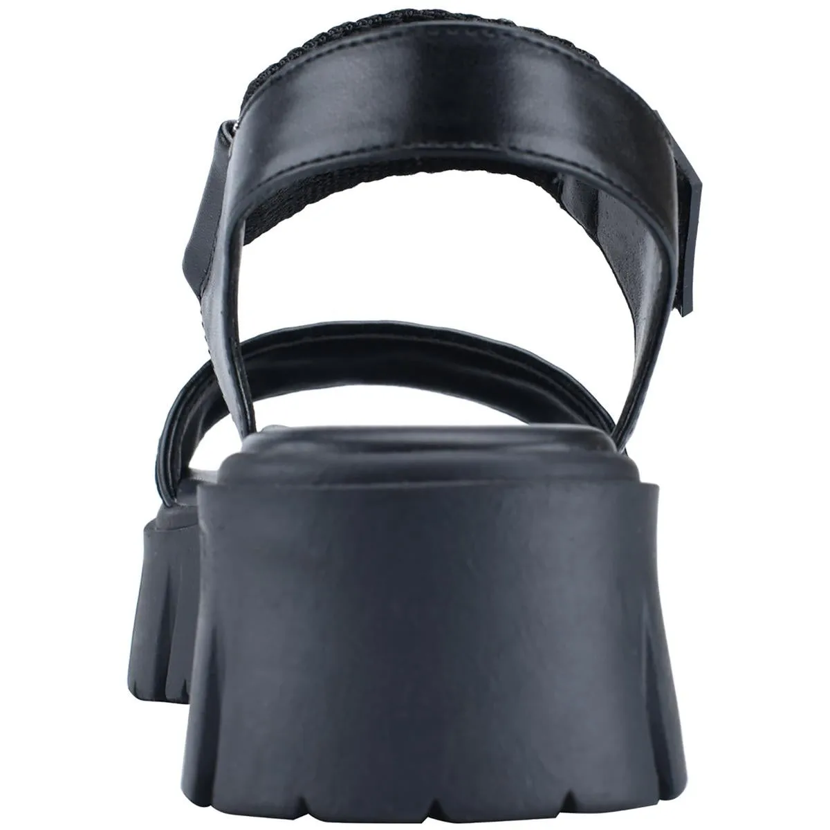 Premia Womens Ankle Strap Lugged Sole Slide Sandals