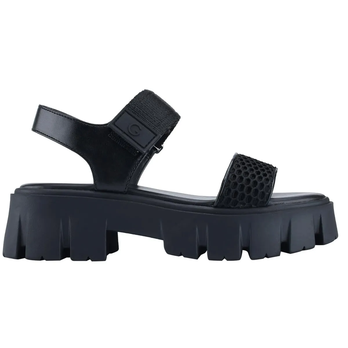 Premia Womens Ankle Strap Lugged Sole Slide Sandals