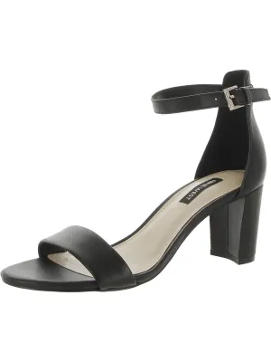 Pruce Womens Leather Slip On Block Heel