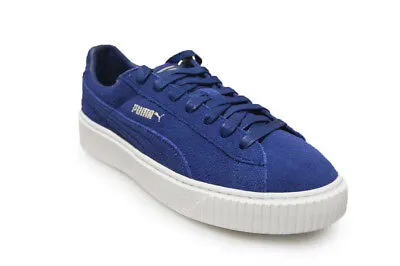 Puma Suede Platform 36222302 Blue White Trainers Unisex UK 5.5 / UK 6.5