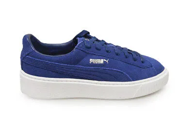 Puma Suede Platform 36222302 Blue White Trainers Unisex UK 5.5 / UK 6.5
