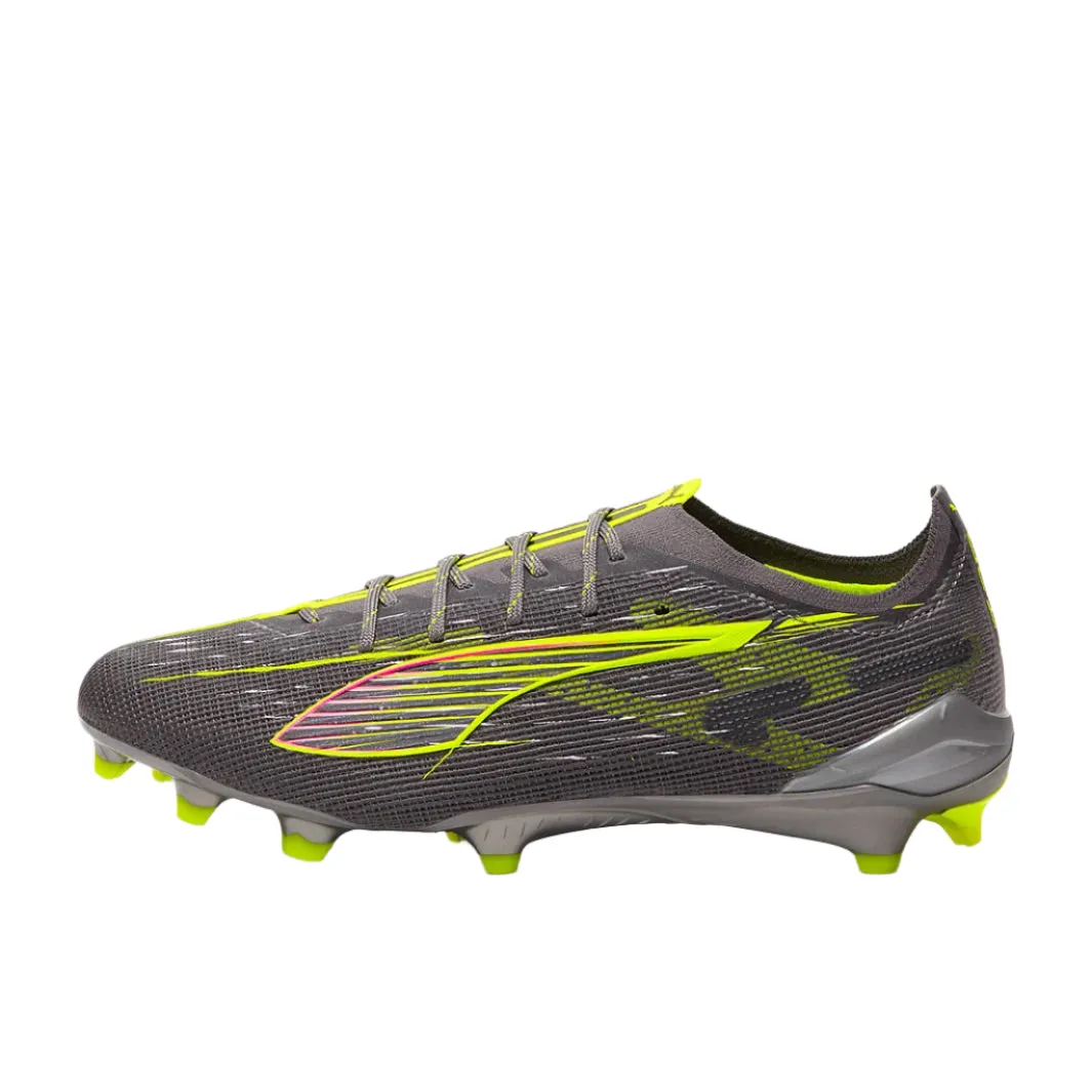 Puma Ultra 5 Ultimate FG Soccer Cleats (Matte Aged Silver-Yellow Alert-Sun Struck)