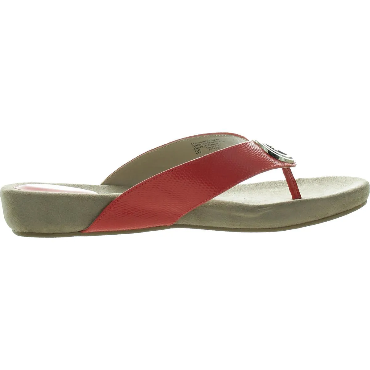 RACCHEL Womens Monogram Manmade Slide Sandals