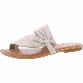RACHELLE Womens Mixed Media Faux Leather Slide Sandals