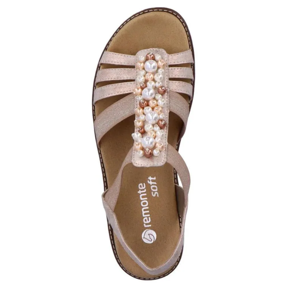 Remonte D2047 Rose Gold Leather Sandal (Women's)