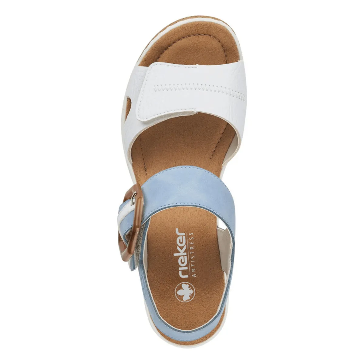 Rieker Women's 67476-10 Rose Blue/White Leather