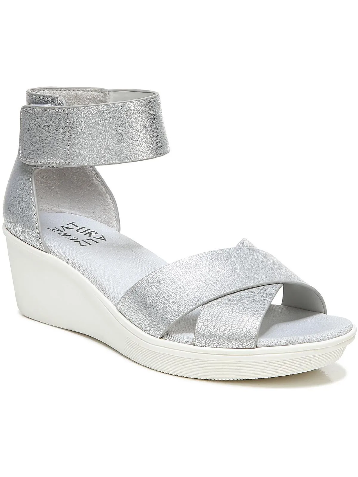 Riviera Womens Cushioned Footbed Ankle Strap Wedge Sandals