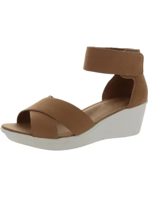 Riviera Womens Cushioned Footbed Ankle Strap Wedge Sandals