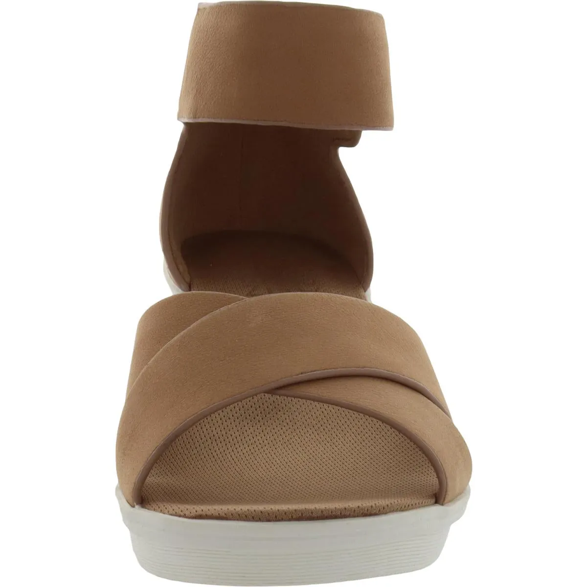 Riviera Womens Cushioned Footbed Ankle Strap Wedge Sandals