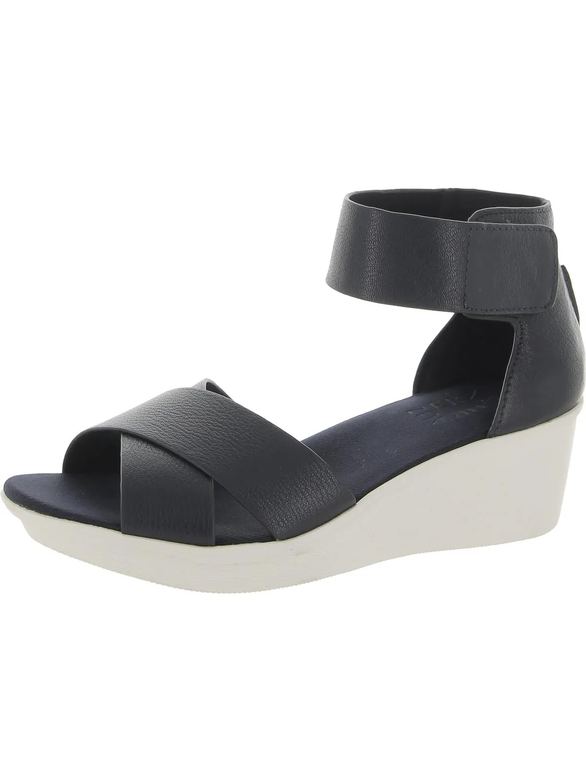 Riviera Womens Cushioned Footbed Ankle Strap Wedge Sandals