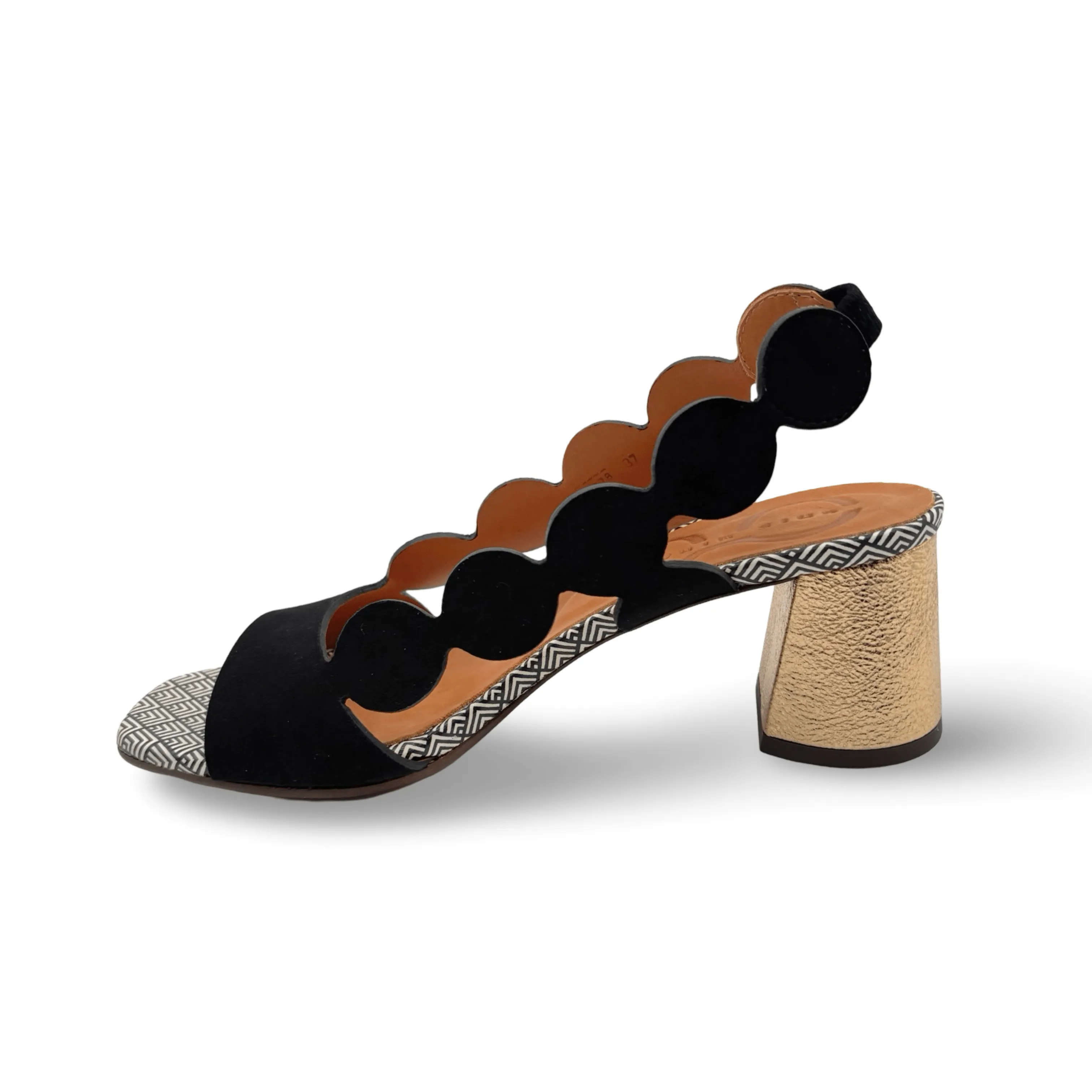 Roka46 Black/Gold Sandal