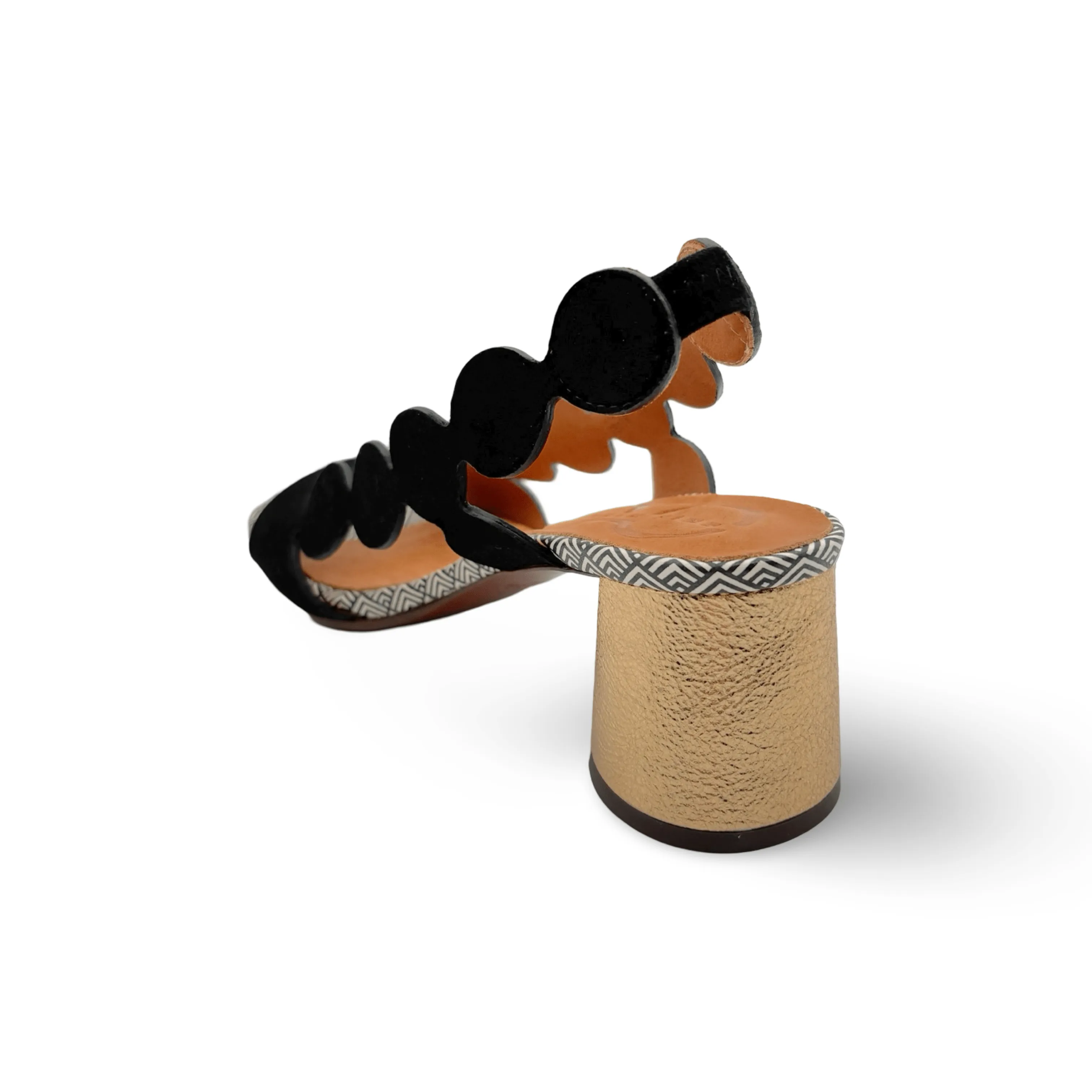 Roka46 Black/Gold Sandal