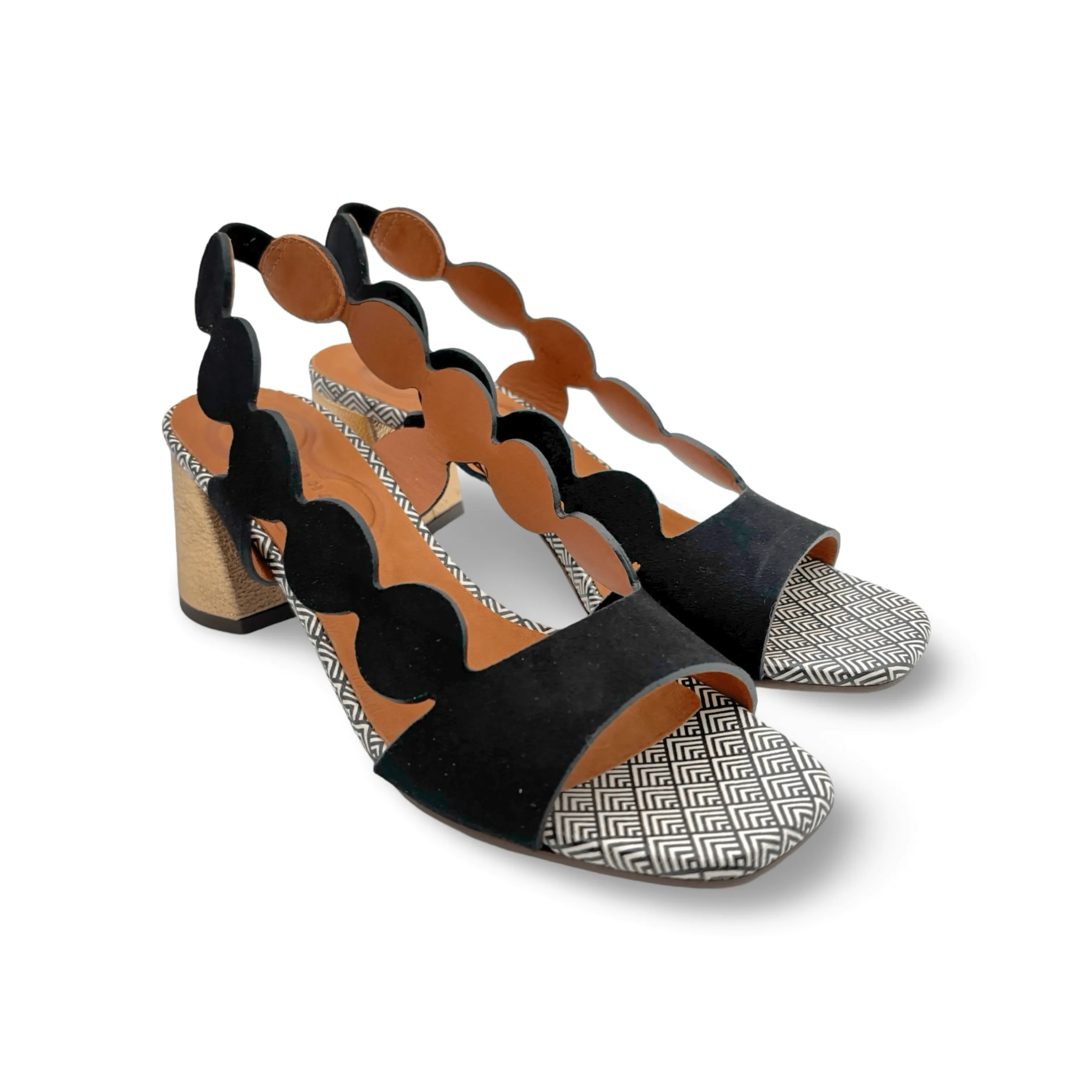 Roka46 Black/Gold Sandal