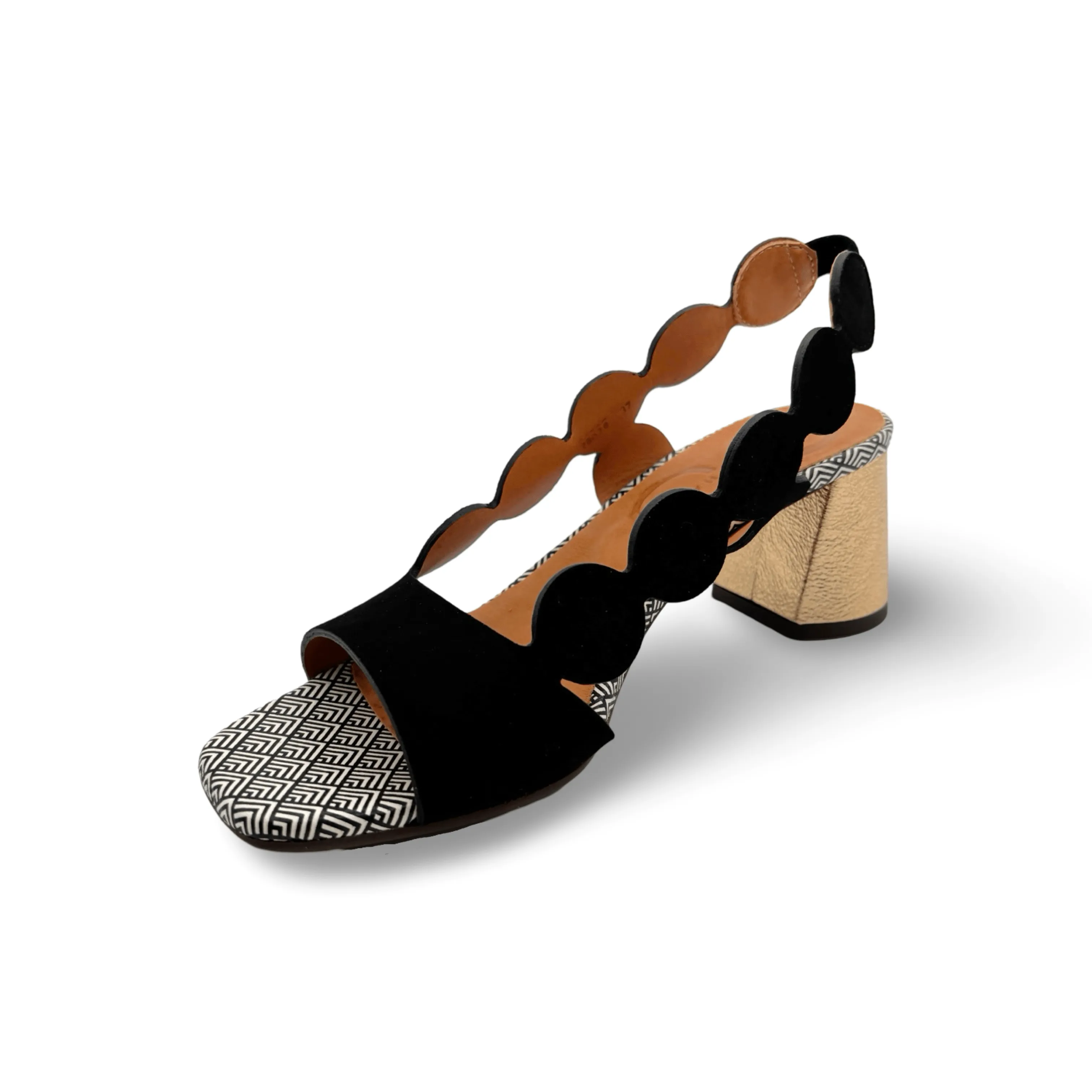 Roka46 Black/Gold Sandal