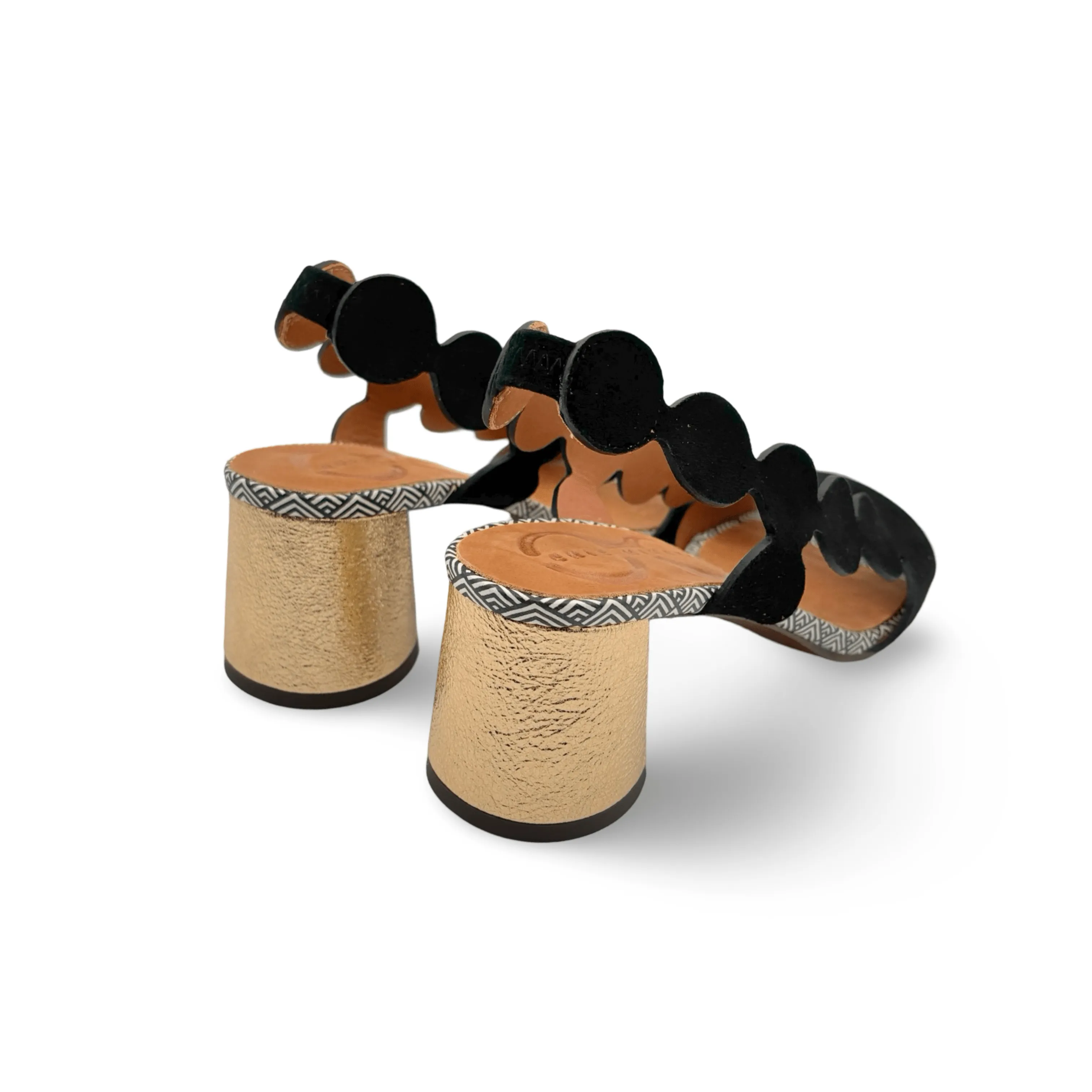 Roka46 Black/Gold Sandal