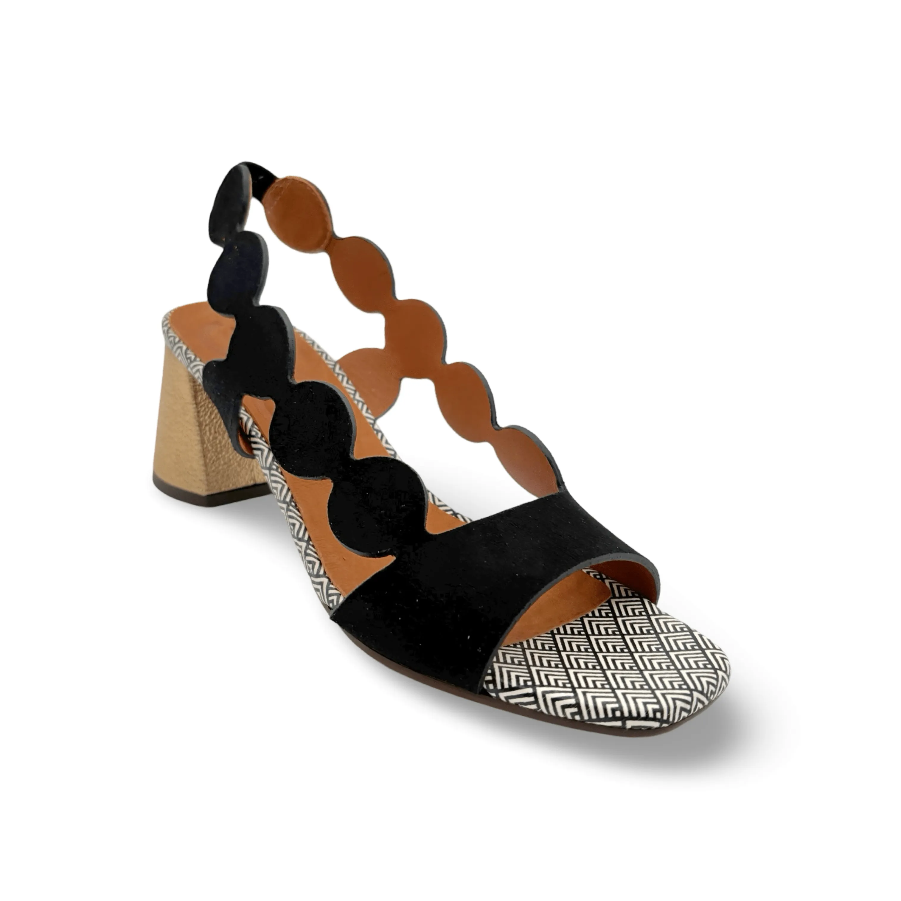 Roka46 Black/Gold Sandal
